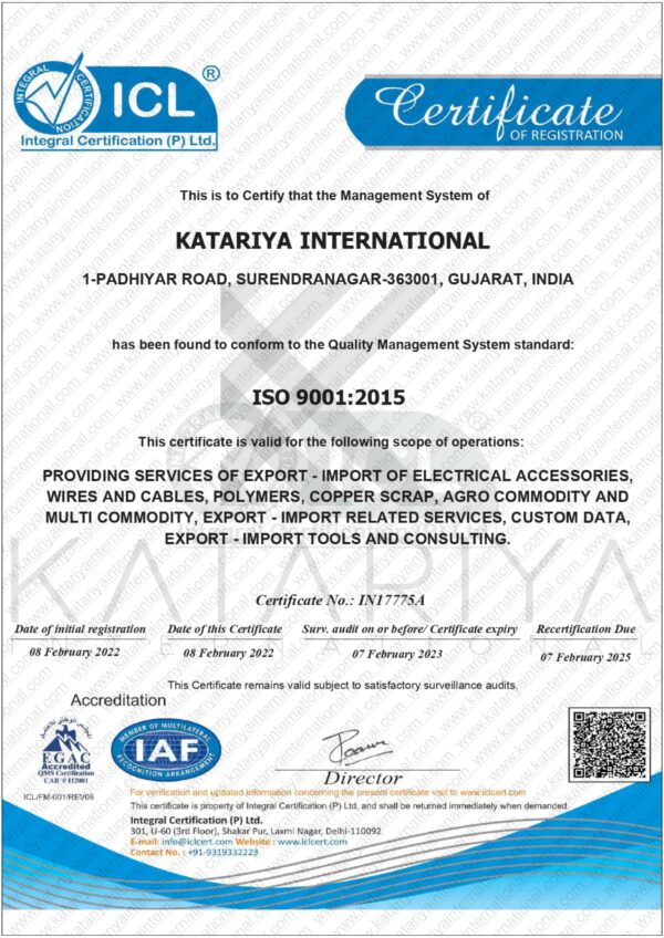 Certificates – Katariya International